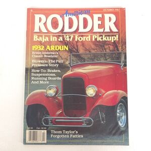 American Rodder Magazine October 1987 Ardun 32 Ford Blowers Fatties Baja Pickup